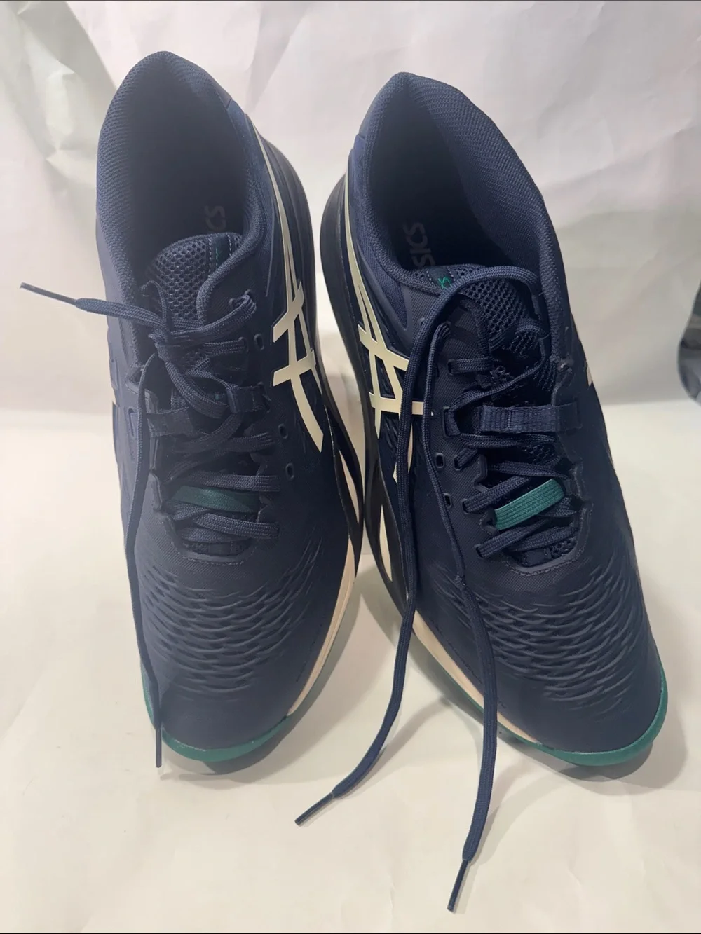 ASICS GEL-Resolution X Wide Men’s 12 Tennis Shoes Navy Green NEW $165